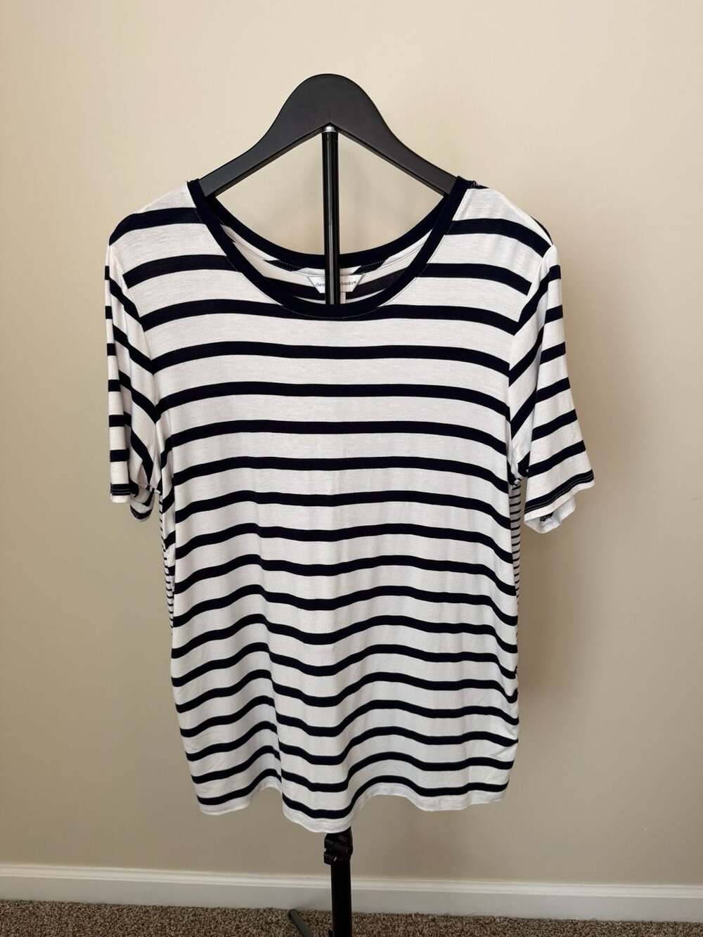 Christopher & Banks Striped Back-Slit T-Shirt Size L‎